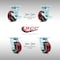 Service Caster 4 Inch SS Poly on Aluminum Caster Set with Roller Bearings 4 Swivel Lock 2 Brake SCC-SS30S420-PAR-TLB-BSL-2-BSL-2 - alternate 1